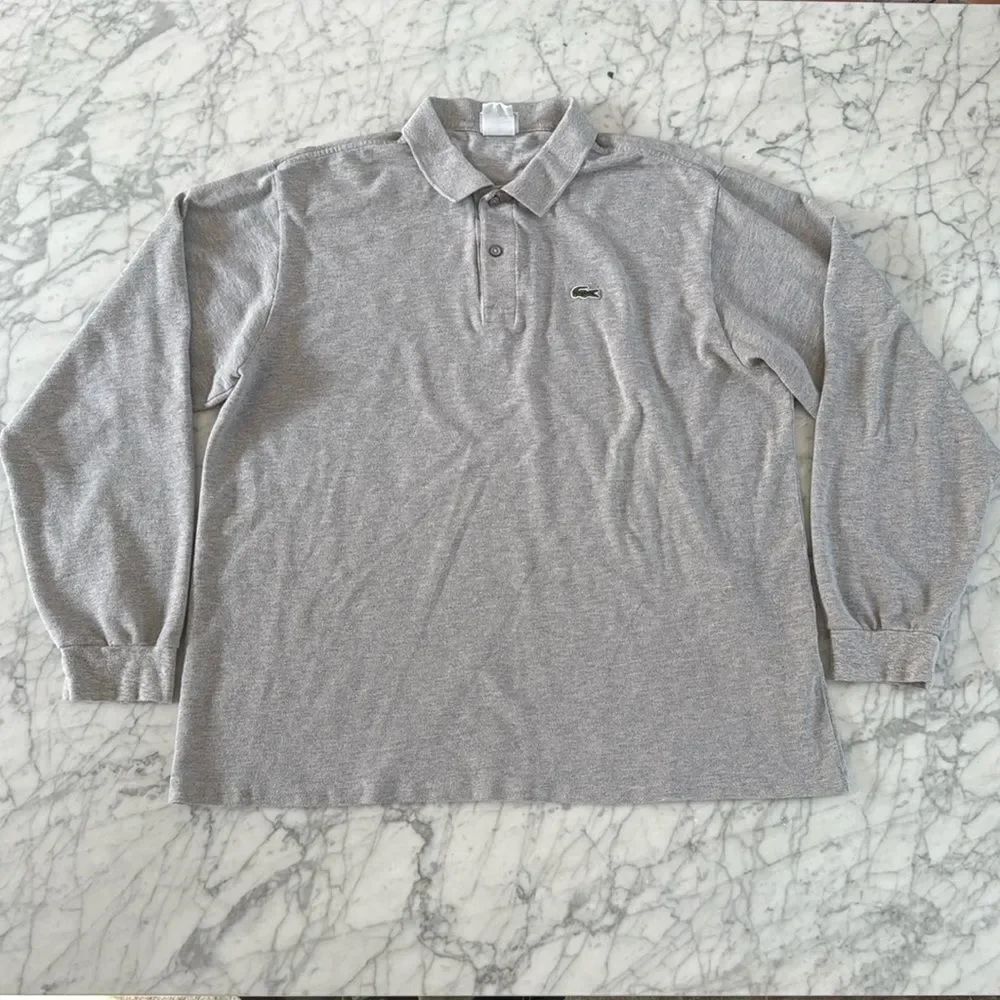 Men’s Lacoste Devanlay Pique Polo LS Gray Men’s Sz 7 XL